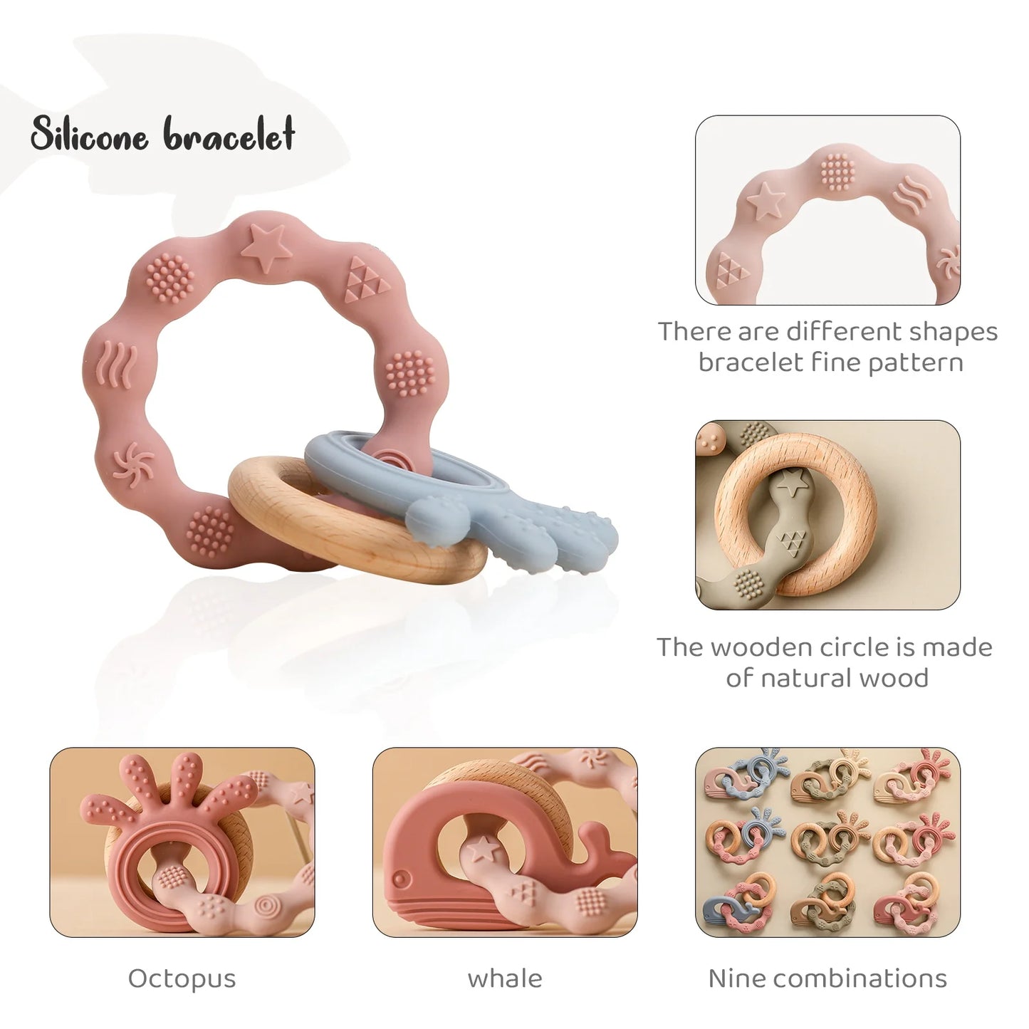 Candy Colour Silicone Baby Teething Bracelet