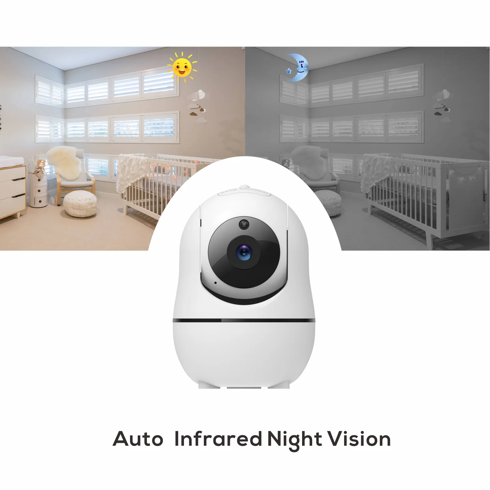 5-Inch Video Baby Monitor with Camera – 4X Zoom, 22-Hour Battery, 1000ft Range, Two-Way Audio, Temperature Sensor & Lullabies